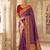 Purple colour banarasi silk saree with unstitched blouse piece