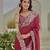 Coral colour silver crunchy embroidered saree with mono silk blouse