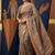 Brown colour cotton erode weaving saree with digital deer & floral print