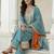 Powder Blue Mal Chanderi Dupatta and Palazzo Set with Gota Work details on neck and sleeves Set of 3
