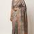 Grey colour cotton erode weaving saree with digital deer & floral print