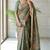 Green colour cotton erode weaving saree with digital deer & floral print