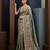 Green colour cotton erode weaving saree with digital deer & floral print