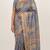 Blue colour cotton erode weaving saree with digital deer & floral print