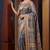 Blue colour cotton erode weaving saree with digital deer & floral print