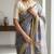 Blue colour cotton erode weaving saree with digital deer & floral print
