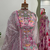 Pink Floral Print Gown Suit Set Stylish Suit Set With Dupatta