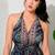 women's printed halter neck anarkali maxi dress , printed poly muslin