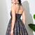 women's printed halter neck anarkali maxi dress , printed poly muslin