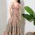 Multicolor paisley printed georgette strappy v-neck flared maxi dress for women ,  printed poly muslin