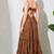 Multicolor paisley printed georgette strappy v-neck flared maxi dress for women ,  printed poly muslin