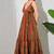 Multicolor paisley printed georgette strappy v-neck flared maxi dress for women ,  printed poly muslin