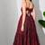 Multicolor paisley printed georgette strappy v-neck flared maxi dress for women ,  printed poly muslin