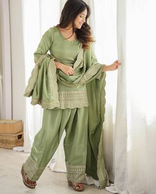 Silk Salwar Suit Designer Suit Set With Dupatta 2
