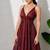 Multicolor paisley printed georgette strappy v-neck flared maxi dress for women ,  printed poly muslin