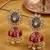 Traditional gold plated kundan meenakari jhumka earrings for women and girls