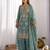 Blue Colour Sharara Suit Set Embroidered Kurti Suit Set With Dupatta