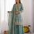Blue Colour Sharara Suit Set Embroidered Kurti Suit Set With Dupatta