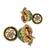Green meenakari kundan jhumka earrings for women