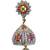 Gold plated multicolor cz american diamond jhumka earrings for women