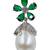 Green stone floral stud pearl drop earrings for women