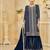 Blue blooming georgette sharara salwar suit collection semi stitched