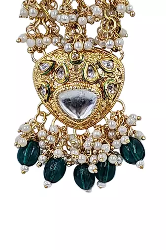 Gold plated kundan long jhumka earrings for women