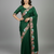 Green star georgette pastel floral resham & zari embroidery saree