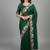 Green star georgette pastel floral resham & zari embroidery saree