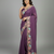 Lavender star georgette pastel floral resham & zari embroidery saree