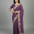 Lavender star georgette pastel floral resham & zari embroidery saree