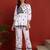 Women white & black floral hand embroidered angarkha chikankari flared top & trouser co-ord set