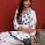 Women white & black floral hand embroidered angarkha chikankari flared top & trouser co-ord set
