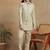 Women olive floral embroidered liva rayon lucknowi chikankari shirt and straight pant set