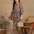 Women's abstract nature leaf printed liva rayon pleated multicolor co-ord set