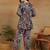 Women's multicolor floral printed cotton co-ord set with peplum top and straight pant