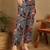 Women's multicolor floral printed cotton co-ord set with peplum top and straight pant