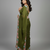 Mehendi green star georgette pastel floral resham & zari embroidery saree