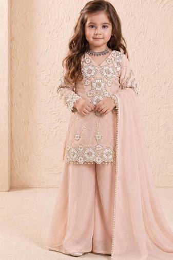 Fox georgette embroidery cream readymade salwar suit