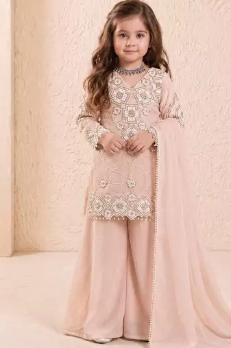 Fox georgette embroidery cream readymade salwar suit