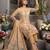 Beige colour pure cotton linen shimmer printed salwar suit with dupatta