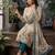 Teal blue colour pure cotton linen shimmer printed salwar suit with dupatta