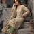 Green colour pure cotton linen shimmer printed salwar suit with dupatta