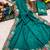 Deep mint green star georgette pastel floral resham & zari embroidery saree