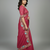 Peach star georgette pastel floral resham & zari embroidery saree