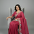 Peach star georgette pastel floral resham & zari embroidery saree