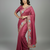 Pink star georgette pastel floral resham & zari embroidery saree