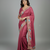 Pink star georgette pastel floral resham & zari embroidery saree
