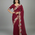 Pink georgette pastel floral resham & zari embroidery saree