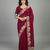 Pink georgette pastel floral resham & zari embroidery saree